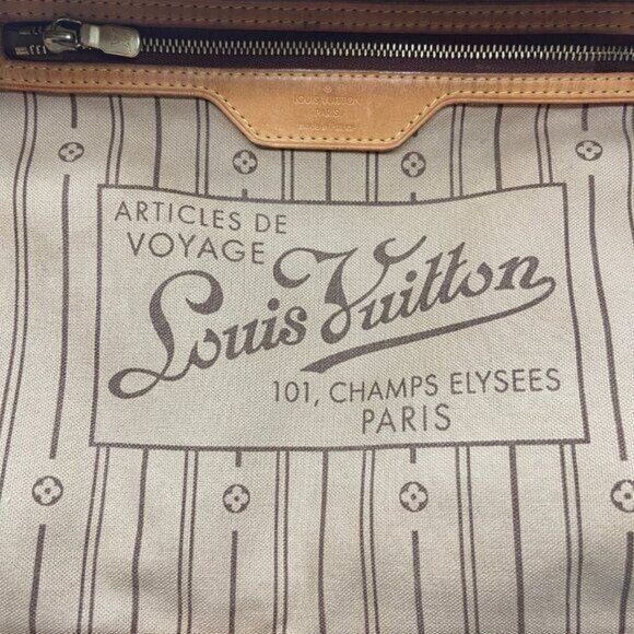 Authentic Louis Vuitton Neverfull MM Monogram Tote Shoulder Bag Brown Tan LV - Picture 11 of 13